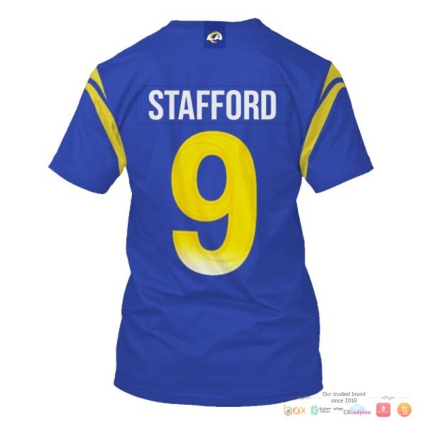 Nfl Stafford 9 Los Angeles Rams Blue 3D Shirt