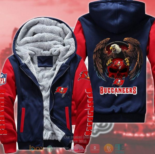 Nfl Tampa Bay Buccaneers Logo Eagle Skull 3D Fleece Hoodie