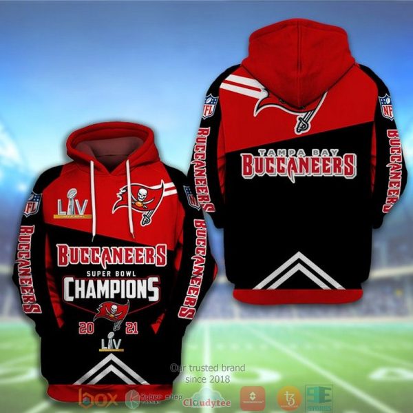 Nfl Tampa Bay Buccaneers Super Bowl Champions Red 3D Hoodie