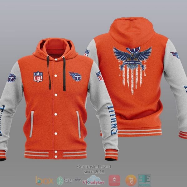 Nfl Tennessee Titans Eagle American Flag Baseball Jacket Hoodie