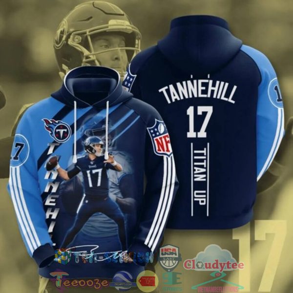 Nfl Tennessee Titans Ryan Tannehill 17 Titan Up Hoodie 3D