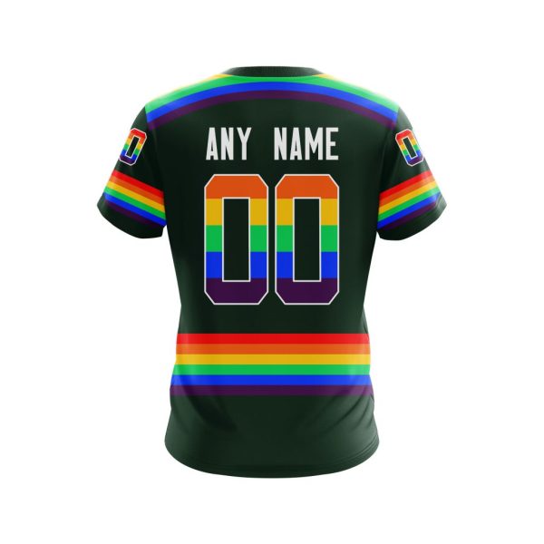 Nhl Minnesota Wild Lgbt Pride Green Personalized Custom 3D Hoodie