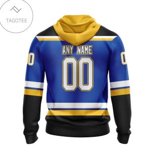 Nhl St. Louis Blues Specialized 2022 Concepts With 55 Years Anniversary Logo Hoodie