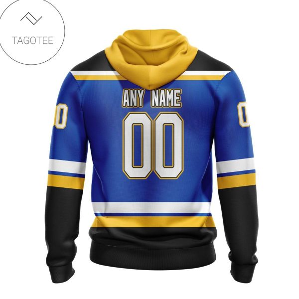 Nhl St. Louis Blues Specialized 2022 Concepts With 55 Years Anniversary Logo Hoodie