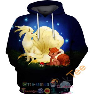 Ninetales And Vulpix Pokemon Hoodie 3D