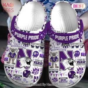 Northwestern Wildcats NCAA Sport Crocs Crocband Clogs Shoes Comfortable For Men Women and Kids