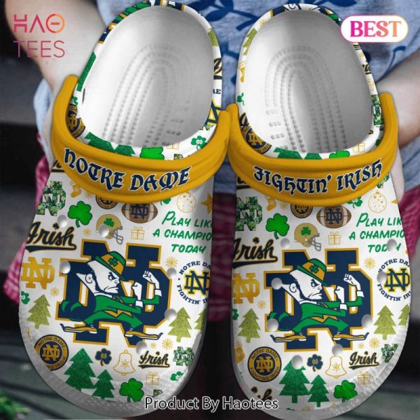 Notre Dame Fighting Irish NCAA Sport Crocs Crocband Clogs Shoes Comfortable For Men Women and Kids