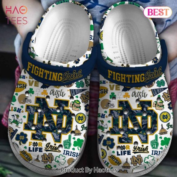 Notre Dame Fighting Irish NCAA Sport Crocs Crocband Clogs Shoes Comfortable For Men Women and Kids Exclusive