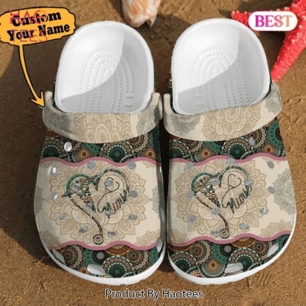 Nurse Crocs – Personalized Nurse Mandala Heart Vintage Gift For Unique Gifts Clog Shoes For Men And Women