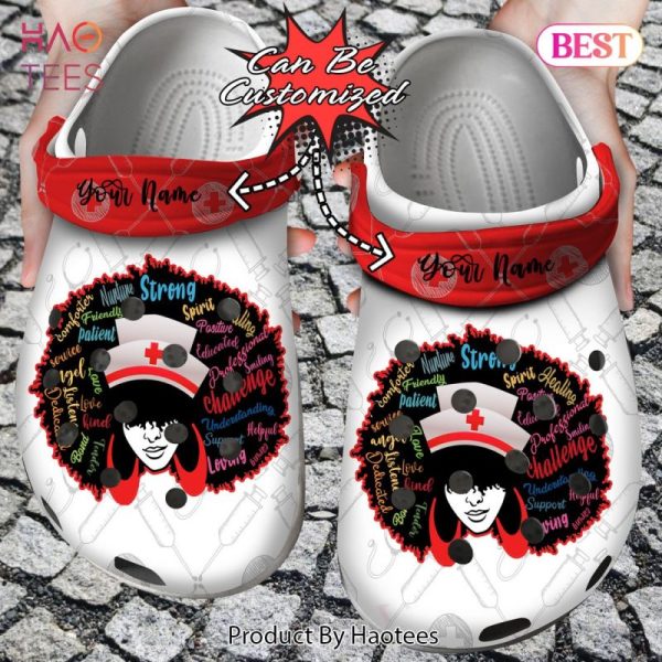 Nurse Personalized Nurse Black Woman Clog Shoes Exclusive