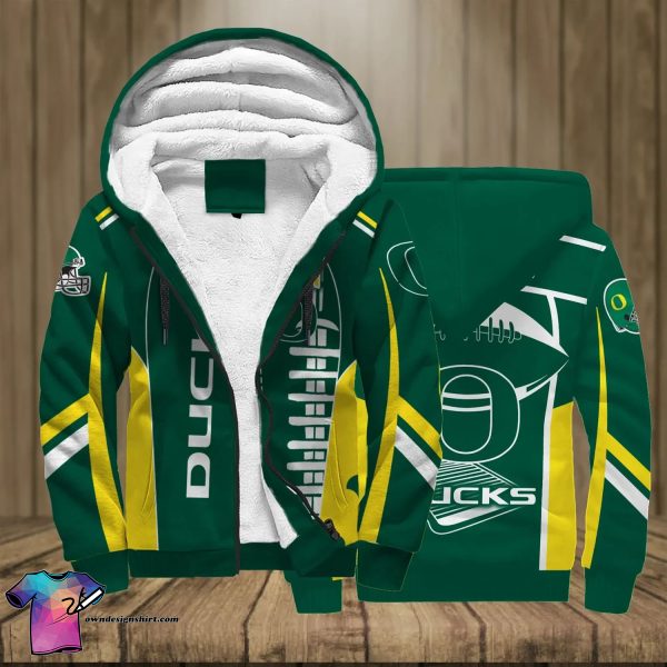 Oregon Ducks Football Team Full Print Fleece Hoodie