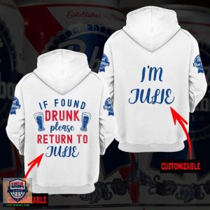 Pabst Blue Ribbon Couple Custom Name 3D Hoodie 01