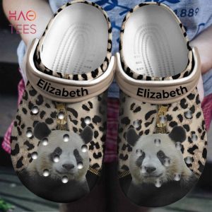 Panda Lovers Personalized Crocs Shoes With Leopard Pattern