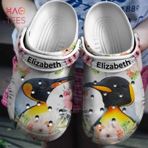 Penguin Flower Personalized Crocs Shoes With Your Name