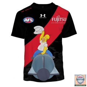 Personalize Afl Essendon Bombers The Simpsons 3D Hoodie T-Shirt