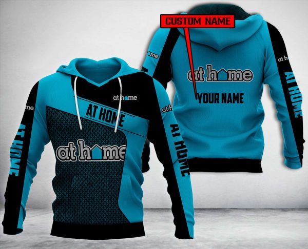 Personalized At Home Blue Custom All Over Print 3D Hoodie