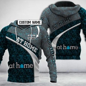 Personalized At Home Blue White Custom All Over Print 3D Hoodie