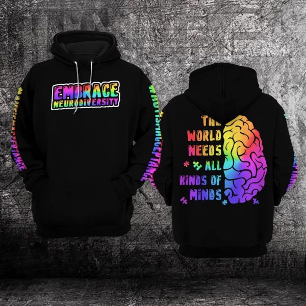 Personalized Autism Awareness Embrace Neurodiversity Custom Hoodie