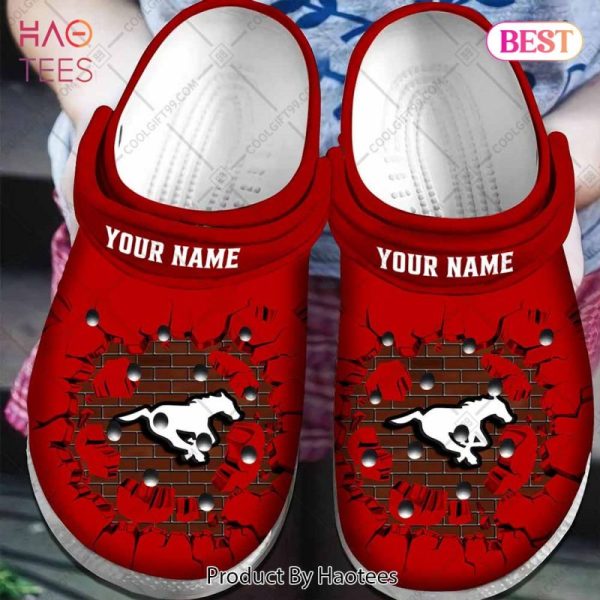 Personalized CFL Calgary Stampeders Broken Wall Crocs