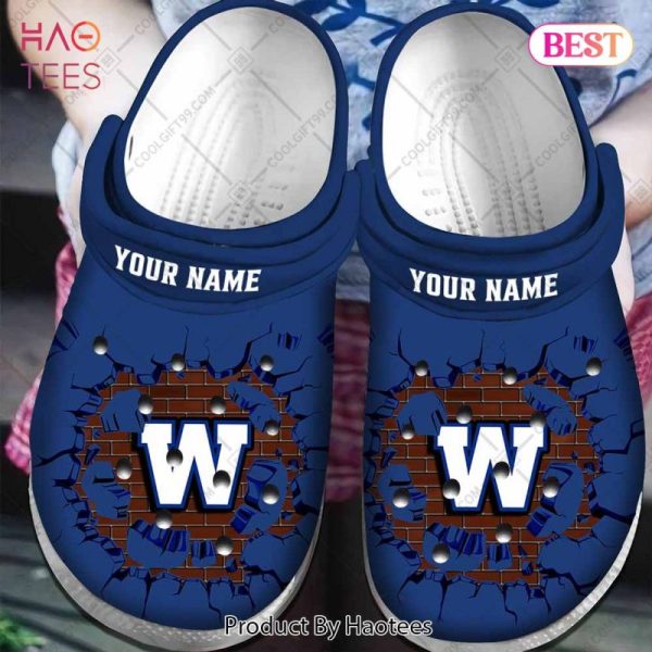 Personalized CFL Winnipeg Blue Bombers Broken Wall Crocs