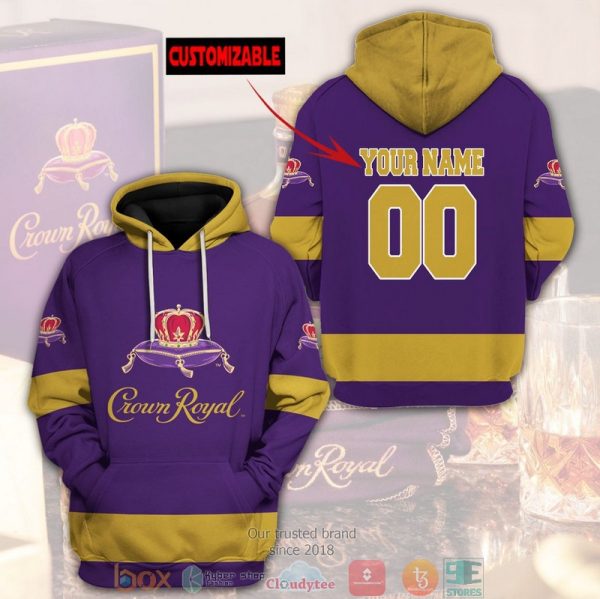 Personalized Crown Royal Purple Yellow Custom 3D Hoodie