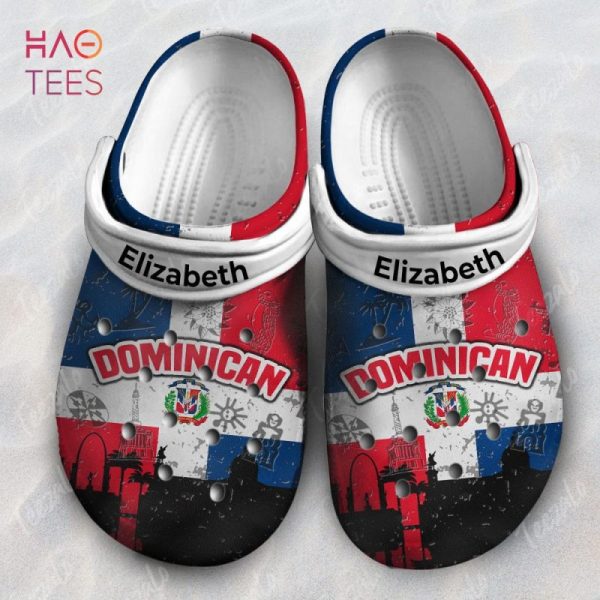 Personalized Dominican Flag Heritage Symbols Crocs Shoes