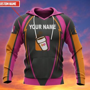 Personalized Dunkin’ Donuts Grey Pink Custom All Over Print 3D Hoodie