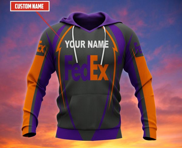 Personalized Fedex Grey Purple Custom All Over Print 3D Hoodie