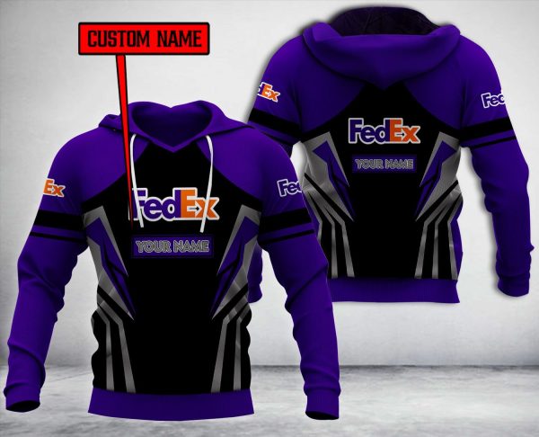 Personalized Fedex Purple Black Custom All Over Print 3D Hoodie