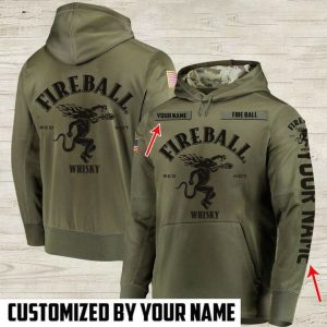 Personalized Fireball Whisky Army Custom 3D Hoodie