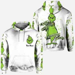 Personalized Grinch Rock Paper Scissors I Win 3D Hoodie