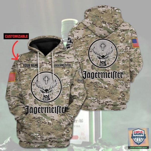 Personalized Jagermeister Camouflage 3D All Over Print Hoodie