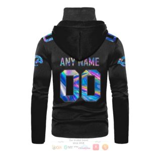 Personalized Los Angeles Rams Black Hologram Nfl Custom 3D Hoodie Mask