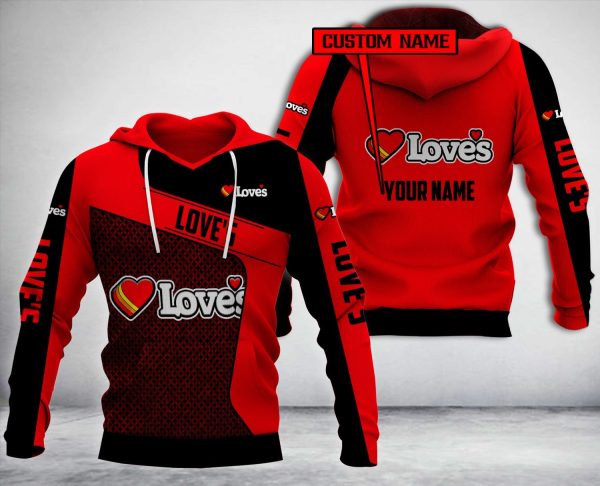 Personalized Love’S Red Black Custom All Over Print 3D Hoodie