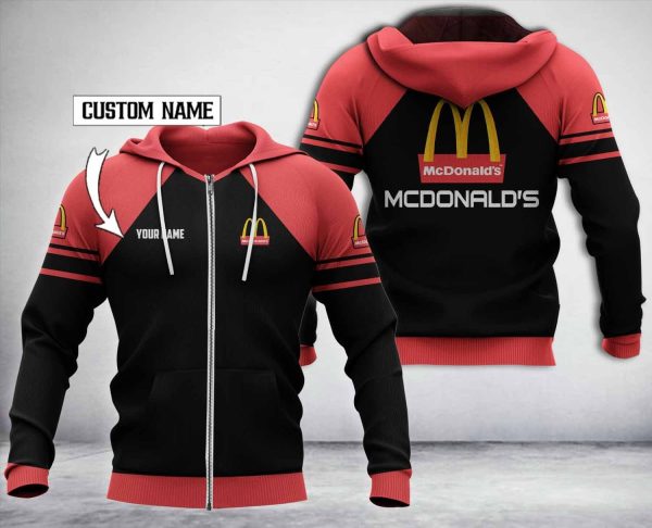 Personalized Mcdonald’S Black Red Custom Hoodie