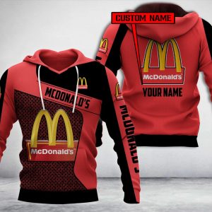 Personalized Mcdonald’S Red Black Custom All Over Print 3D Hoodie