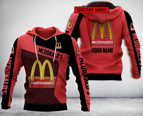 Personalized Mcdonald’S Red Black Custom All Over Print 3D Hoodie