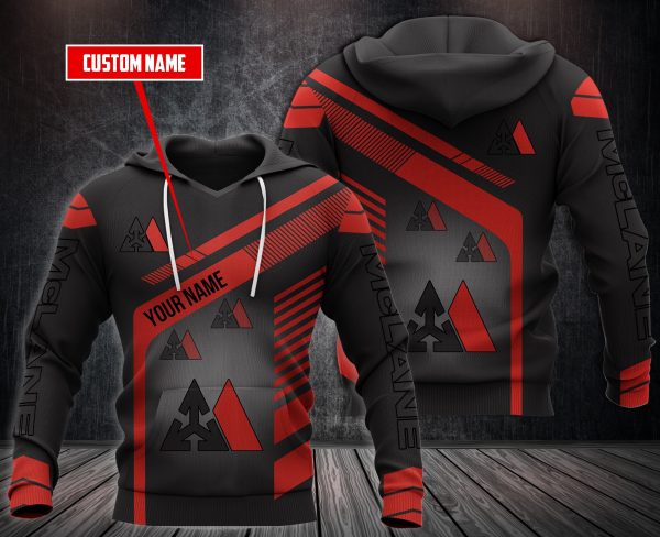 Personalized Mclane Black Red Custom All Over Print 3D Hoodie