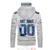 Personalized Miami Dolphins White Hologram Nfl Custom 3D Hoodie Mask