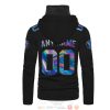 Personalized Minnesota Vikings Black Hologram Nfl Custom 3D Hoodie Mask