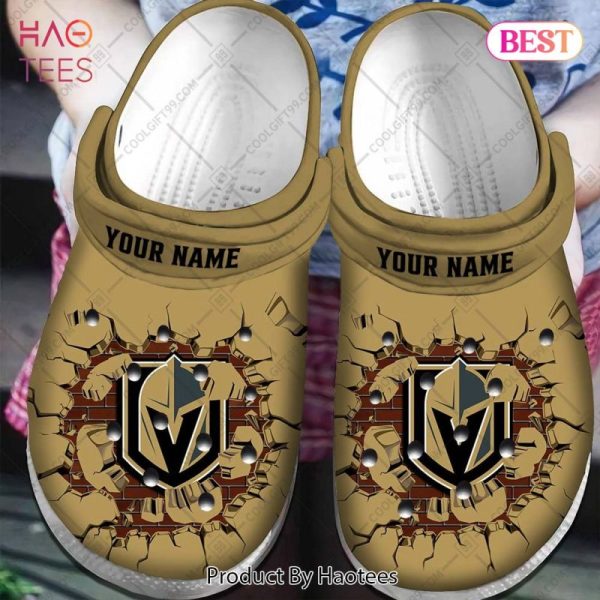 Personalized NHL Vegas Golden Knights Broken Wall Crocs