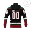 Personalized Name And Number Arizona Coyotes With 50 Years Anniversary Mask Hoodie