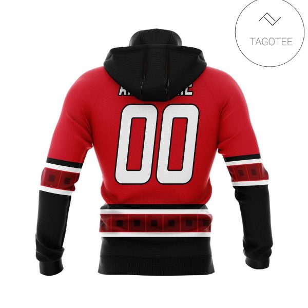 Personalized Name And Number Carolina Hurricanes With 50 Years Anniversary Mask Hoodie