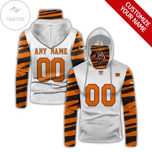 Personalized Name And Number Cincinnati Bengals Mix Color Mask Hoodie