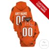 Personalized Name And Number Cincinnati Bengals Orange Hoodie