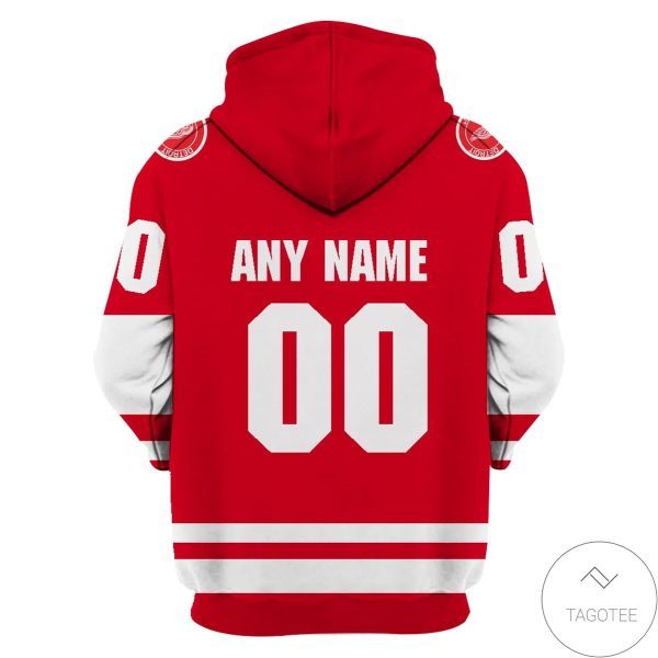 Personalized Name And Number Detroit Red Wings Branded 3D Hoodie