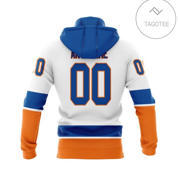 Personalized Name And Number New York Islanders With 50 Years Anniversary Mask Hoodie