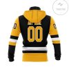 Personalized Name And Number Pittsburgh Penguins With 55 Years Anniversary Mask Hoodie