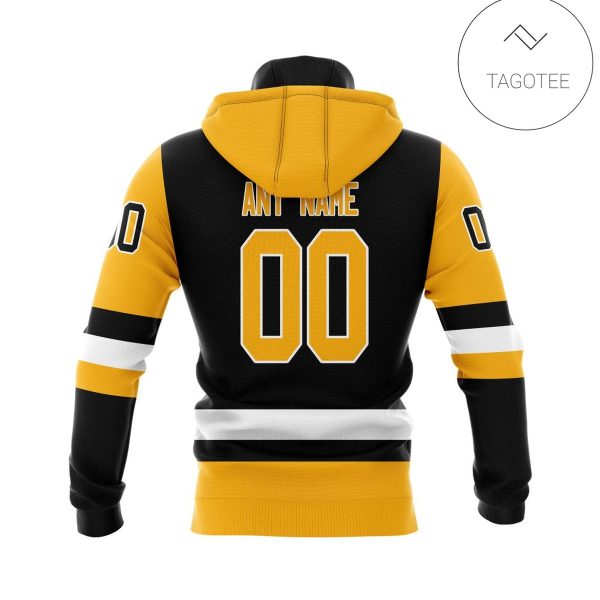 Personalized Name And Number Pittsburgh Penguins With 55 Years Anniversary Mask Hoodie