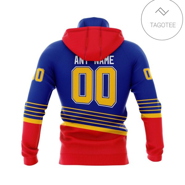 Personalized Name And Number St. Louis Blues With 55 Years Anniversary Mask Hoodie